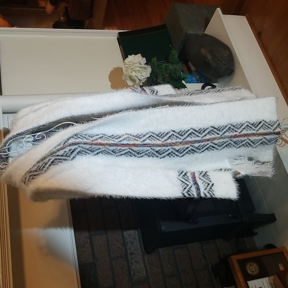 ♥️LAST ONE🎁 LARGE AVAILABLE ♥️TRENDY white long open cardigan - Picture 5 of 11